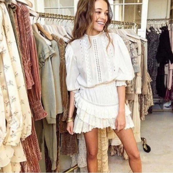 Love Shack Fancy - lorelai Dress - size Large - Cream color New without tags - Picture 2 of 4